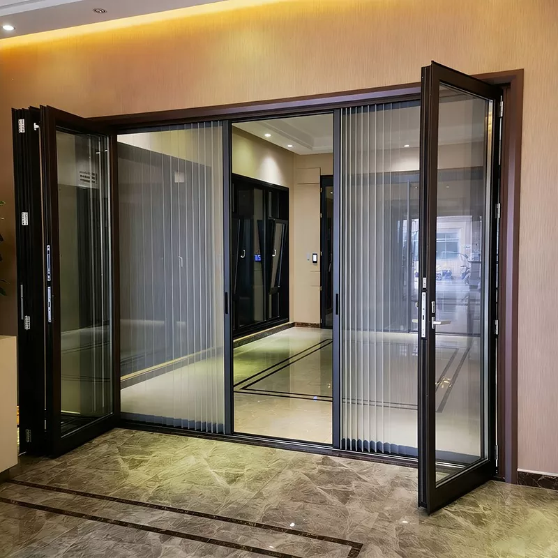 Pintu Lipat Aloi Aluminium Dengan Penebat Haba Dan Reben